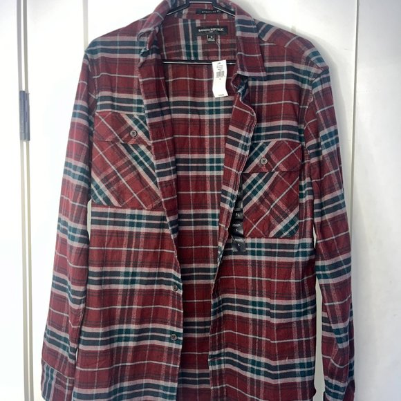 NEW Size Small Banana Republic Plaid Flannel - Picture 1 of 7